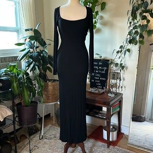 SKIMS black ribbed bodycon dress